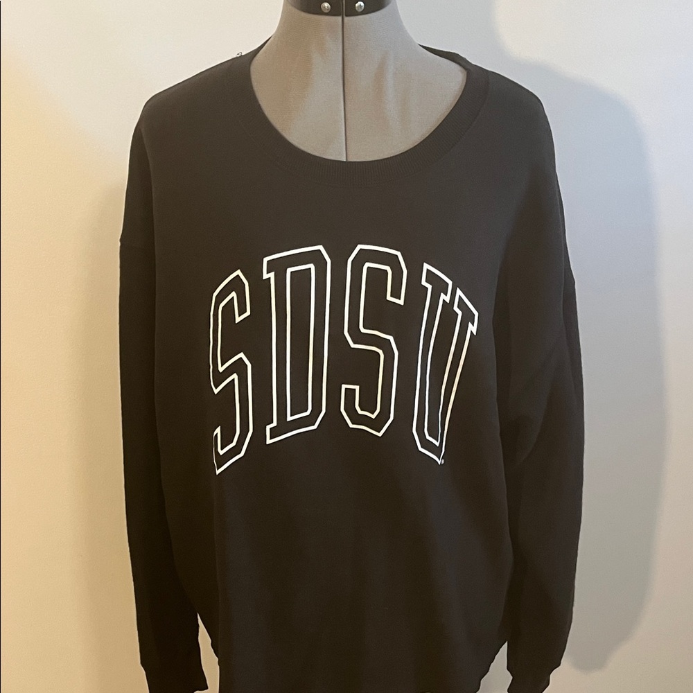 League Black SDSU Women's Crew Neck Sweater